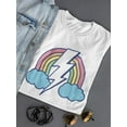 thumbnail image 3 of Clouds, Rainbow And Lightning Shaped T-Shirt Women -Smartprints Designs, Female XX-Large, 3 of 4