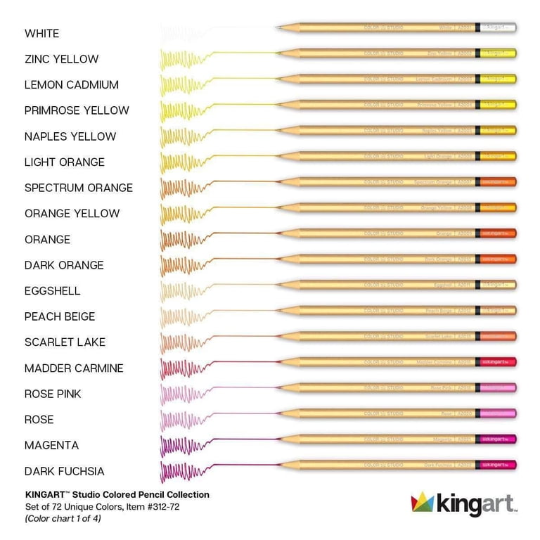 King art Colored Pencils Set of 72 Soft Wax-Based Cores for All