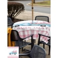 thumbnail image 4 of Outdoor Tablecloth with Umbrella Hole and Zipper, Valentine's Day Square Table Cloth 54x54 Inch Waterproof Tablecloth, Blue Truck Love Pink Plaid Romantic Picnic Table Cover for Patio Camping, 4 of 7
