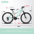 thumbnail image 2 of Mountain Bike 24/26 Inch, High-Density Carbon Steel Frame, 21 Speed, Front Suspension, Dual V-Brakes, 80% Pre-Assembled for Men Women Teens, 2 of 10