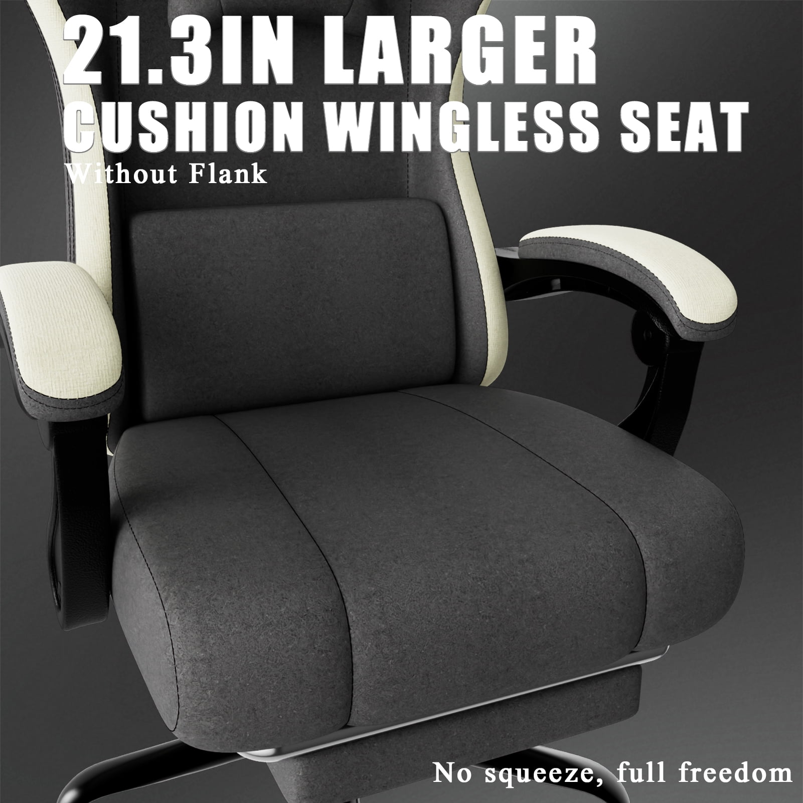 AsterOutdoor Ergonomic Gaming Chair with Pocketed Spring Cushion, Breathable Fabric, Footrest & Adjustable Lumbar Support, Multicolor