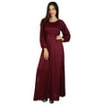 thumbnail image 3 of Bimba Women Boho Gothic Style Long Maxi Dress Lace Long Sleeves Gown, 3 of 9