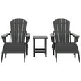 thumbnail image 5 of Polytrends  Laguna Hdpe All Weather Outdoor Patio Foldable Adirondack Chairs Conversation Set (5-Piece Set) Gray, 5 of 5
