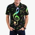 thumbnail image 1 of Balery Music Notes Camisa Polo de Hombre con Estampado, de Manga Corta y Tejido Medio, Camisa Tipo Golf Polo-3X-Large, 1 of 6