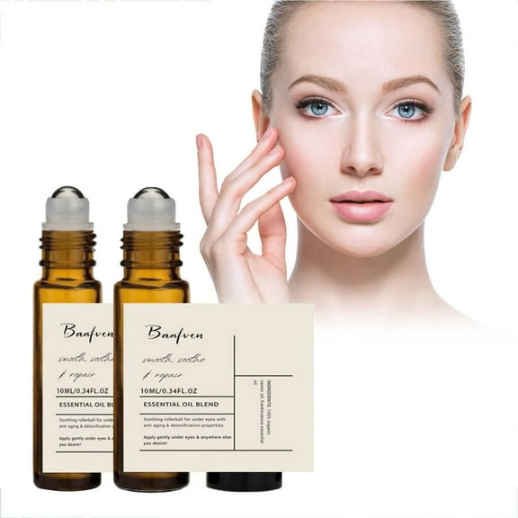 ONLYEOR Eye Essential Oil Brightening, Under Eye Serum for Dark Circles, Puffiness & Wrinkles Fine Lines, Anti Aging Eye Serum Cream, with 360掳 Massage Ball, Eye Treatment Balm for Men & Women