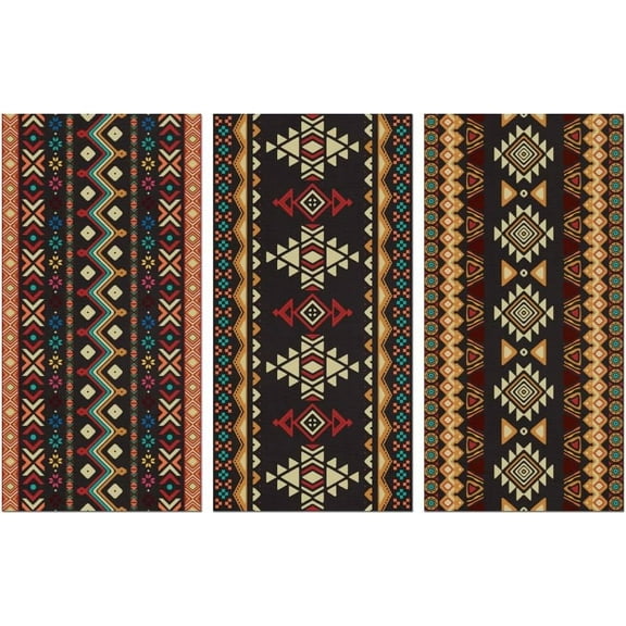 Rub on Transfer Sticker for Furniture Crafts Decor 6"x12" Aztec Tribal Style 3Pcs Waterproof UV DTF Transfer