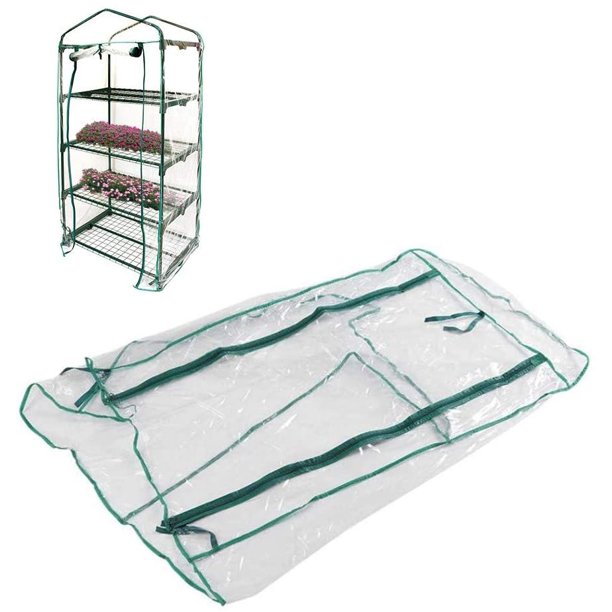 RELAX 4 Tier Mini Plastic PVC Greenhouse Cover,Garden Plants Greenhouse