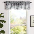 thumbnail image 6 of Violet Linen Princess Geometric Abstract Herringbone Blocks Design, Polyester Jacquard, with Fringes, Silver, 60 Inch by 18 Inch, Decorative Window Treatment Rod Pocket Curtain Valance, 6 of 6
