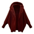 thumbnail image 2 of Baberdicy Women's Hooded Wool Cardigan, Long-Sleeve Knit Coat, Fireside & Winter Commute , Hooded Wool Cardigan, Winter Knit Coat, Warm Sweater Jacket Red M, 2 of 4