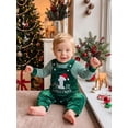 thumbnail image 5 of RUINIXCW Newborn Baby Boy Girl My First Christmas Outfit Infant Fall Winter Clothes Stripe Long Sleeve Romper Embroidery Velvet Overalls Pants Set, 5 of 10