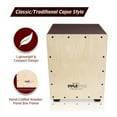 thumbnail image 3 of Pyle Wooden Stringed Acoustic Cajon Drum Box Percussion Hand Instrument, Brown, 3 of 6