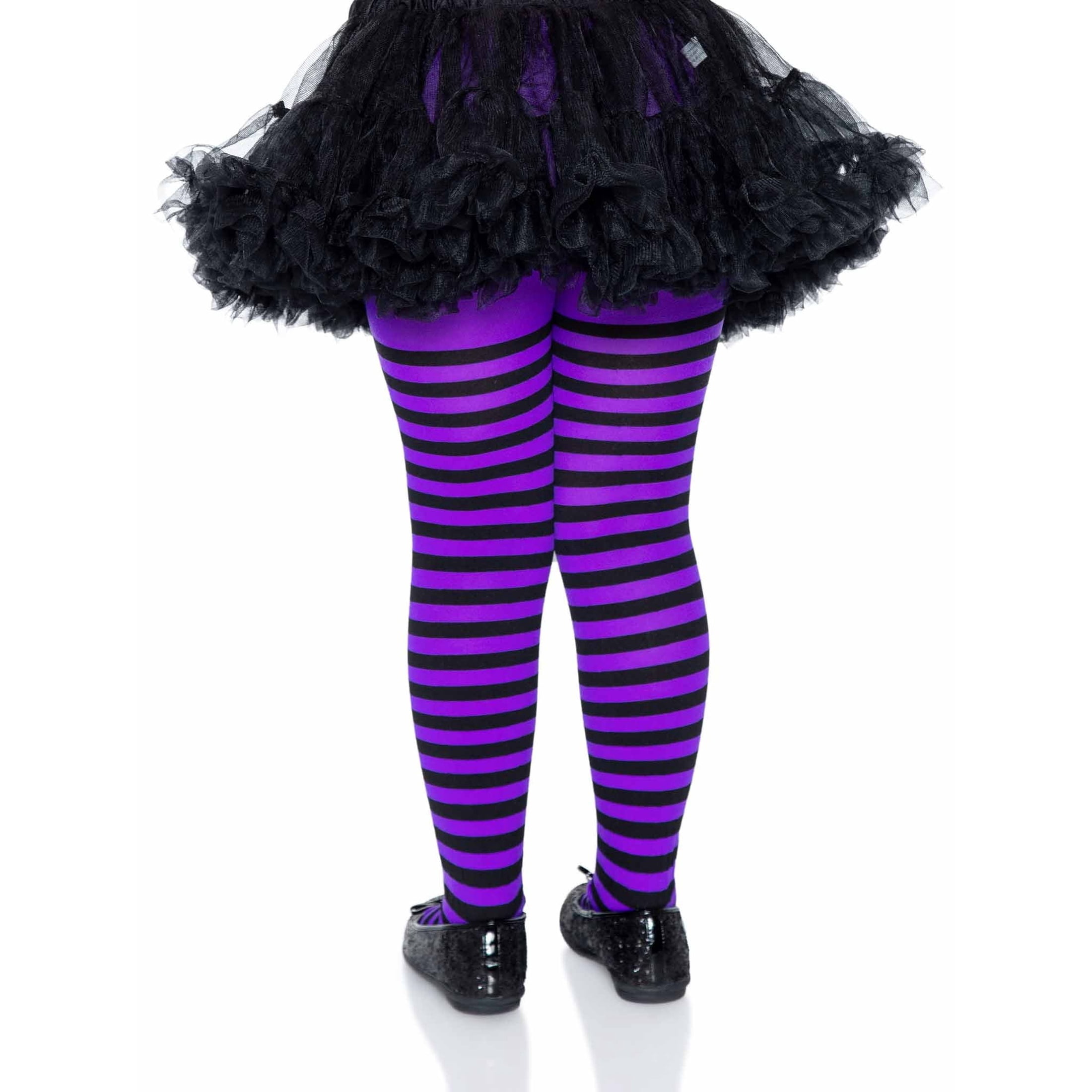 Striped Tights Costume Accessory for Children, Black and Purple, M (7/8), Halloween by Way To Celebrate