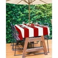 thumbnail image 5 of Outdoor Tablecloth with Umbrella Hole and Zipper Classical Stripe Rectangle Tablecloths 60x102 Waterproof Outside Table Cloths Red Patio Table Cloth Cover for Outdoor Tables Picnic Garden Party, 5 of 6