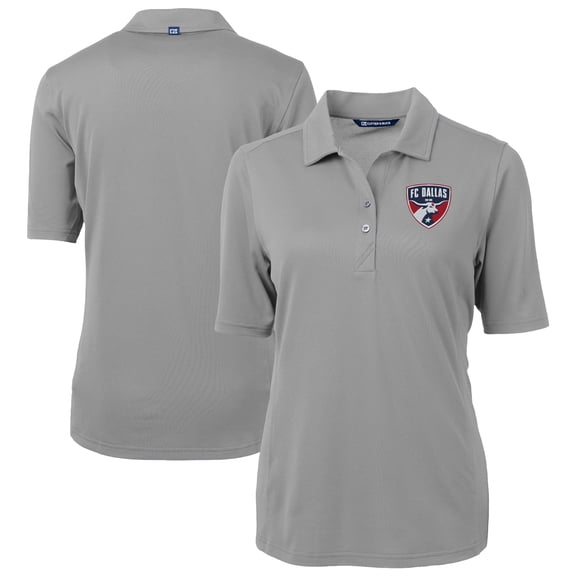 Women's-Cutter & Buck  Gray FC Dallas Virtue Eco Pique Recycled Polo