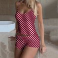 thumbnail image 2 of PRINxy Women's Summer Boho Printed 2 Piece Pajama Set Sleeveless Cami Top & Elastic Shorts Soft Lightweight Casual Lounge Sleepwear for Women Daily Wine M, 2 of 7