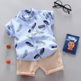 thumbnail image 2 of NIEWTR Toddler Baby Boy Girls Golf Outfit Short Sleeve Golf Cart Polo T Shirts Top and Elastic Shorts Set 2Pcs e Summer 18 24 Months 2T 3T Summer Outfits (6-12 Months,Blue), 2 of 5