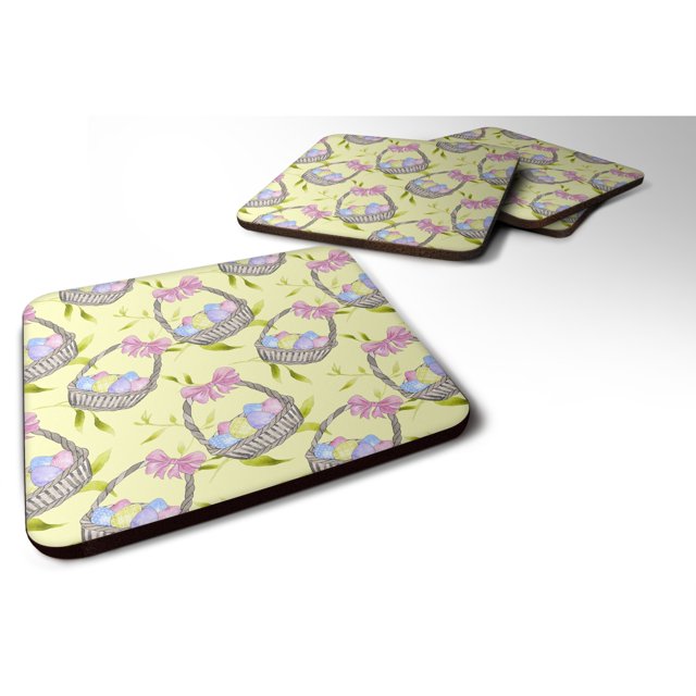 "Treasures Easter Basket and s Decorative coasters, 3.5, Multicolor" Caroline's Treasures BB7490FC