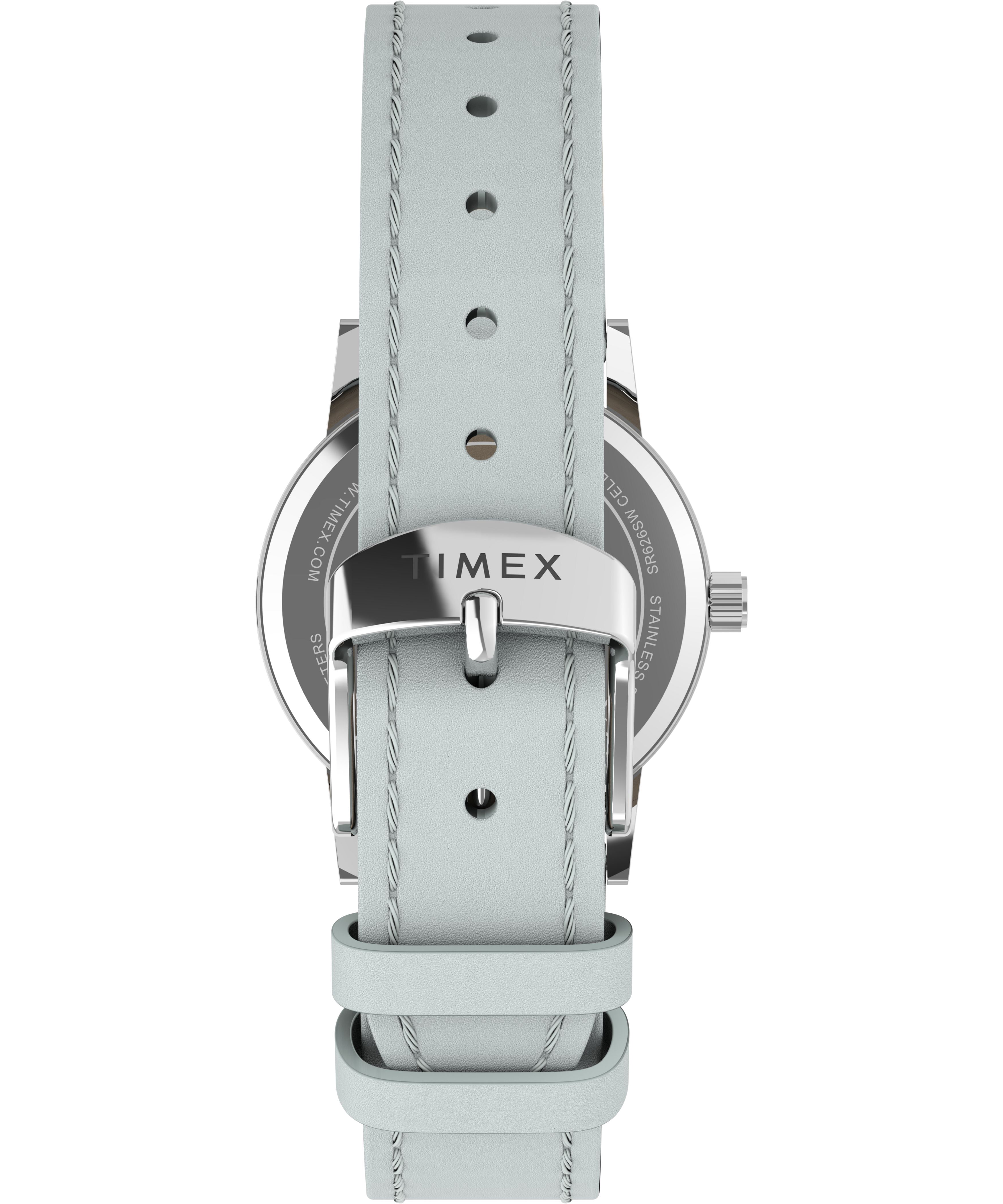 Timex Women's Main Street 30mm Watch - Blue Strap Silver-Tone Dial Silver-Tone Case