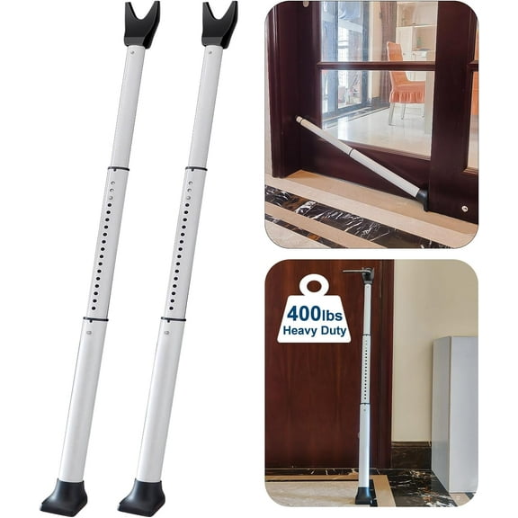 Door Security Bar,  Door Stoppers Security bar,Heavy Duty Door Lock Security Door Jammer Door Stopper for Apartment, Hotel Room,Screen Door Hardware (Dark Black, 1 Pack)