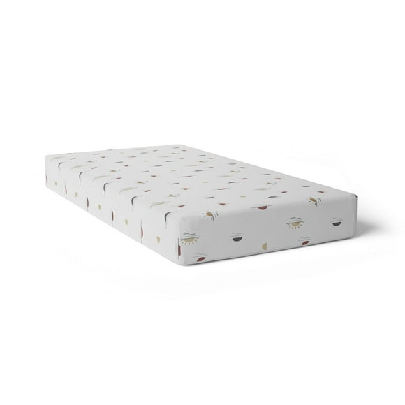 Kushies Crib sheet Breathable, 100% soft Cotton Percale Neutral Unisex for Baby boys and girls - Sun