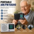 thumbnail image 2 of Portable AM/FM Radio, Radio Portable Shortwave Radio Battery Powered, Battery Operated Analog Radio for Home Outdoor Strong Reception - Black, 2 of 10