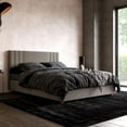 thumbnail image 1 of Charis Upholstered Bed, Light Gray Linen, 1 of 9