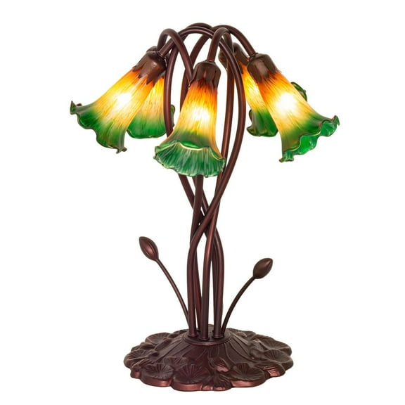 Meyda Tiffany-style Lily Amber/ Green Lamp