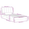 thumbnail image 4 of vidaXL Bed Frame with Headboard Light Grey 100x190 cm Velvet, 4 of 5