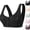 #02 Black, variant on Full Coverage Front Closure Bras for Women, Wirefree Cotton Vest Style Breathable Padded Wide Back Full Support Bralette ,36,Mint Green