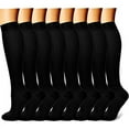 thumbnail image 2 of CHARMKING Compression Socks for Women & Men (8 Pairs) 15-20 mmHg Graduated Copper Support Socks are Best for Pregnant, Nurses - Boost Performance, Circulation, Knee High & Wide Calf (L/XL, Black), 2 of 5