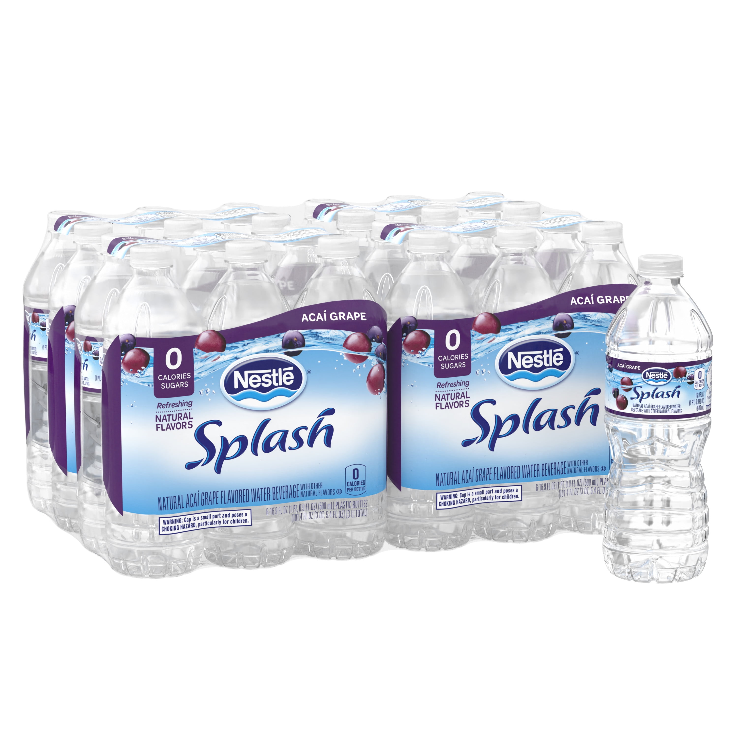 NESTLE SPLASH Water Beverage with Natural Fruit Flavor, Acai Grape
