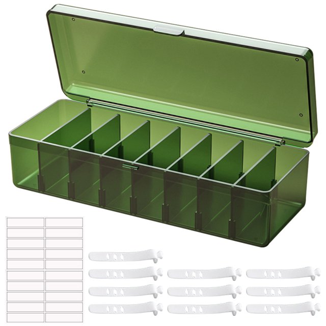 LCXmlly Cable Management Box Data Cable Storage Box, Versatile Cable Management, Removable Dividers, Home Office Organizer
