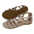 thumbnail image 2 of Starbay Women's Rhinestone Crisscrossing Straps Back Zipper Closure Open-Toe Fashion Sandals, 2 of 3