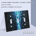 thumbnail image 3 of Yayeee Toggle Light Switch Wall Plate 3-Gang 6.37"x4.48" Decorative Outlet Cover, Blue Tree, 3 of 7