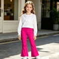 thumbnail image 2 of CAIVO Girls Casual Solid Color Flare Leg Pants For Kids Easy Comfort Everyday Wear Relaxed Fit Versatile Trousers, 2 of 6