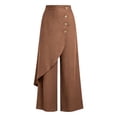thumbnail image 6 of Palazzo Pants for Women Asymmetrical Wrap Button Wide Leg Pants with Pockets Plus Size Fashion Clothing, 6 of 7