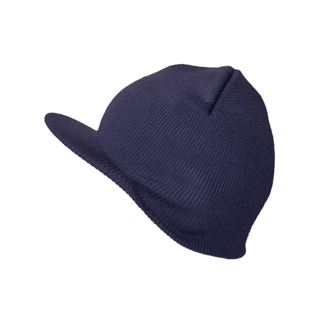 Bonnet d'Hiver avec Visière, Bonnet Tricoté Chaud Sans Manches, Marine