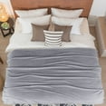 thumbnail image 2 of Soft Warm Fleece Blanket Throw Rug Plain Plush Flannel Blankets Light Gray Full, 2 of 10