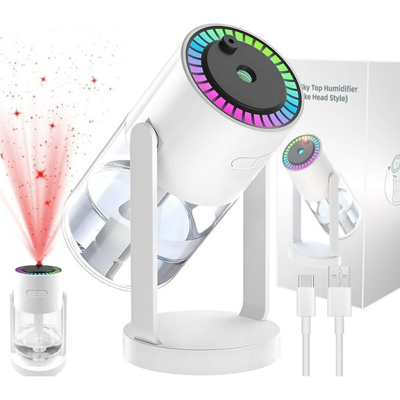 Humidifier, Humidifiers for Bedroom, Air Humidifier, Ultra Quiet, USB, Timer, with Light, Desk Humidifier, for Office, Bedroom (280 ml)