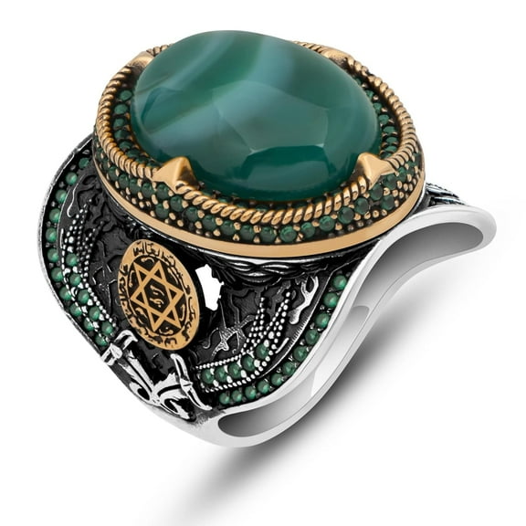 925k Silver Mens Ring-Handmade Mens Ring-Agate Stone Ring-Signet Ring Mens-Jewelry Gift For Mens-Silver Rings for Men-Agate Wedding Ring