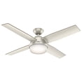thumbnail image 2 of Hunter Dempsey 52" Indoor/Outdoor Ceiling Fan with LED Light and Remote, Nickel, 2 of 10
