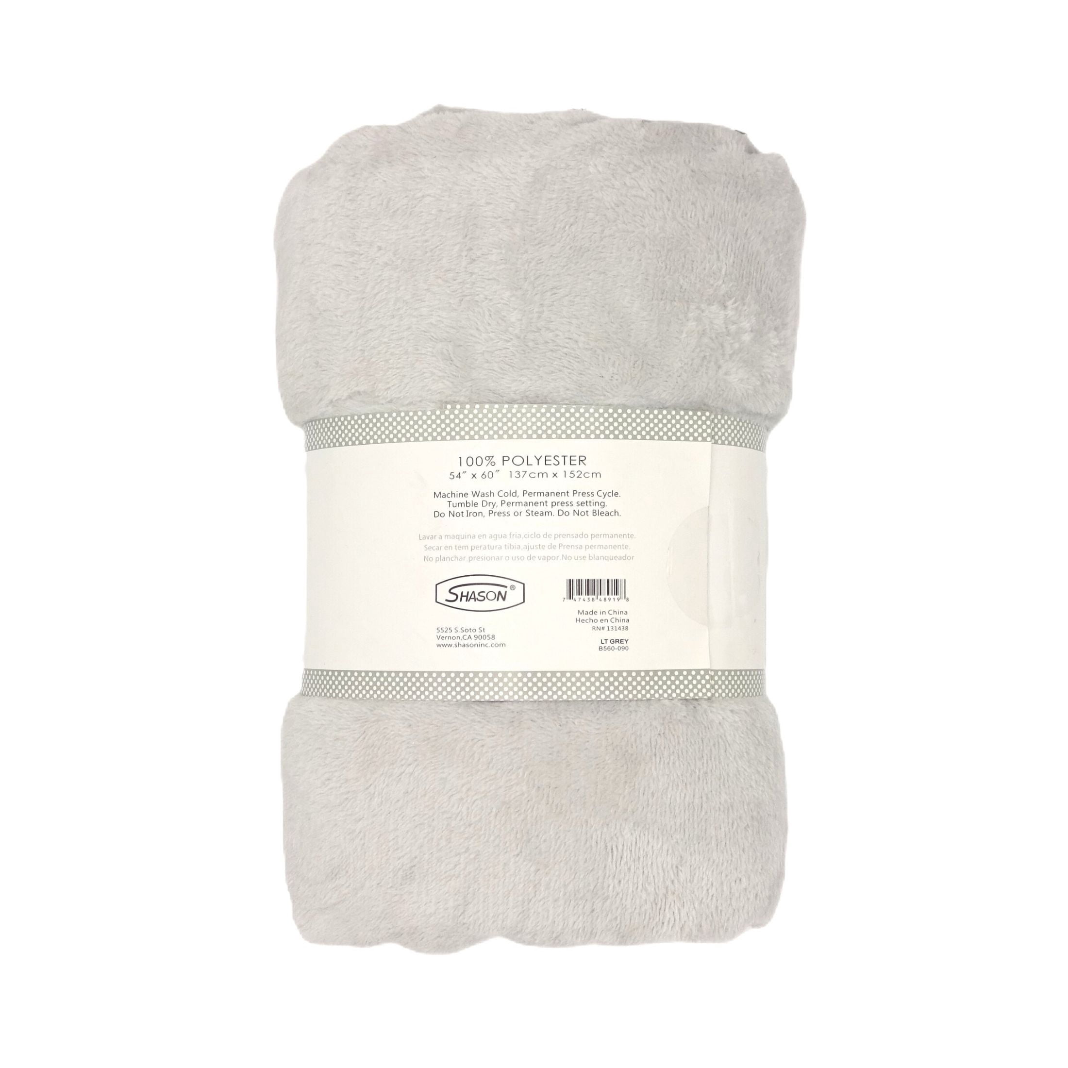 (2 pack) Shason Textile 1.5 Yard Cut Plush Coral Fleece Fabric, Light Gray, 54" Wide for Sewing & Crafts