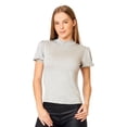 thumbnail image 2 of Blusa Mujer Lisa Con Pliegues en Manga Corta Gris Casual gris G Incógnita 330502, 2 of 6
