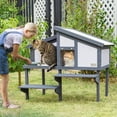 thumbnail image 7 of PETSFIT Outdoor Cat House for Multiple Cats, Insulated Feral Cat Shelter for Large Cat Enclosure Wooden Cat Condos with PVC Door Curtains, 7 of 7