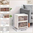 thumbnail image 1 of 1 Pce Boîte de Rangement Pliable en Plastique pour Vêtements avec Portes Transparentes, Boîte Portable pour Livres, 1 of 5