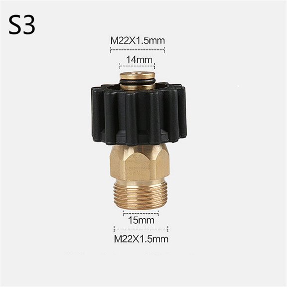 Brass Copper Adapter for High Pressure Washer Foam Lance Generator Water Gun Soap Foamer M22 * 1.5mm for Car Washer Male Thread