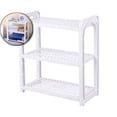 thumbnail image 1 of Dvruxg Three-Layer Storage Rack, Multifunctional Storage Rack Hollow Shelf Rack Adjustable Sundries Organizer for Kitchen Office(White), 1 of 5