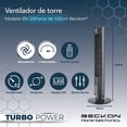 thumbnail image 2 of Ventilador de torre Beckon TURBO POWER de 102 cm de alto 3 velocidades +control remoto +oscilación temporizador modos de uso con display LED, 2 of 8