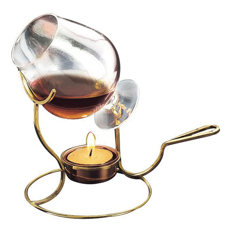Old Dutch Brandy Warmer with Tea Light and Glass Snifter