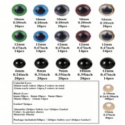 GEIWOGUO 264pcs Plastic Safety Eyes For Toys Teddy Bear Stuffed Snap Animal Amigurumi Puppet Dolls Craft Eyes Handmade Doll